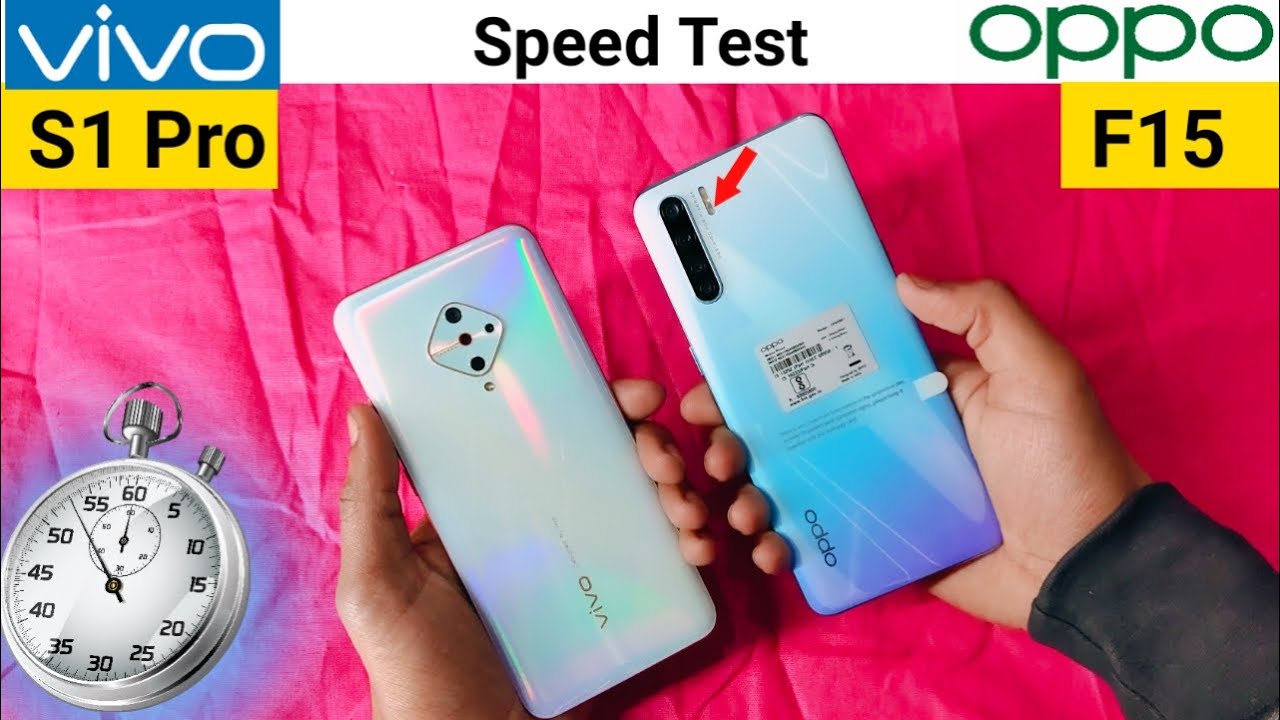 Oppo F15 vs Vivo S1 Pro | Speed Test , Fingerprint Test - Full Comparison Hindi
