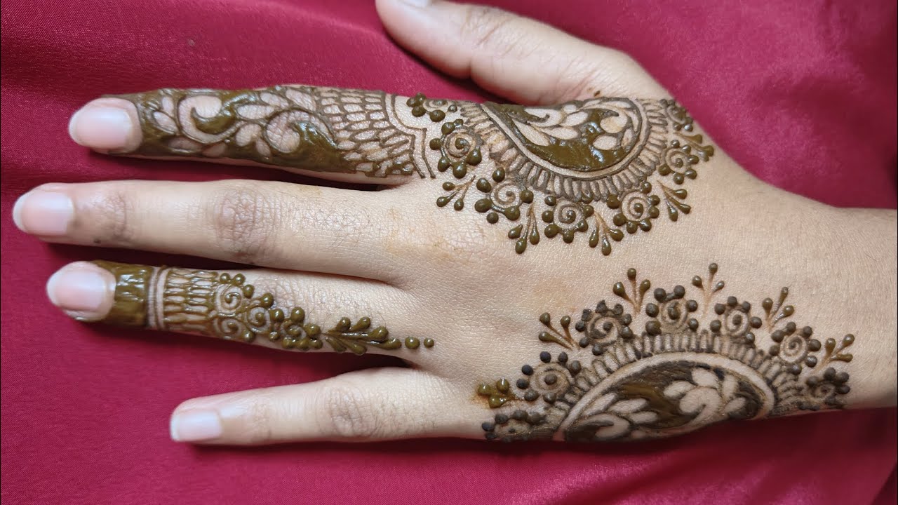 Unique Back-Hand Mehndi Design for Weddings and Parties || How to Draw this Easily ✨ #mehandi#henna 