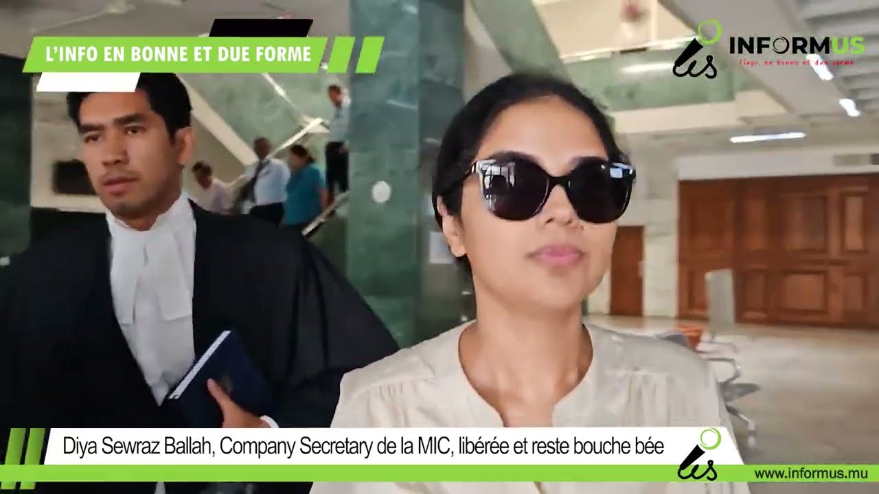 Diya Sewraz Ballah, Company Secretary de la MIC, libérée et reste bouche bée