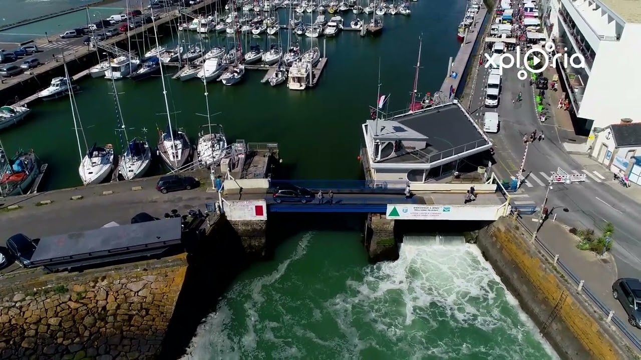 Binic port, Bretagne, France 2019.07 aerial video