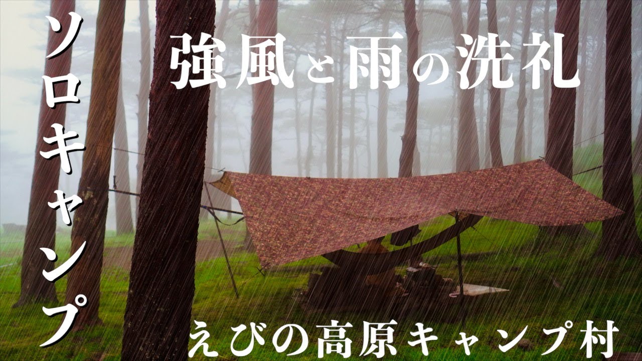 【強風＆雨】夏キャンプ避暑地えびの高原キャンプ村でハンモック泊