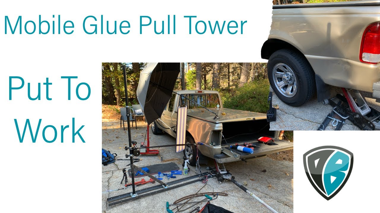 PDR Bedside Repair with Mobile Glue Pull Tower | Dent Baron Raleigh NC | Paintless dent repair