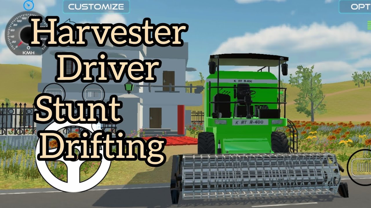 Harvester driver stunt game play gaming lifestyle heavy driver gaming
