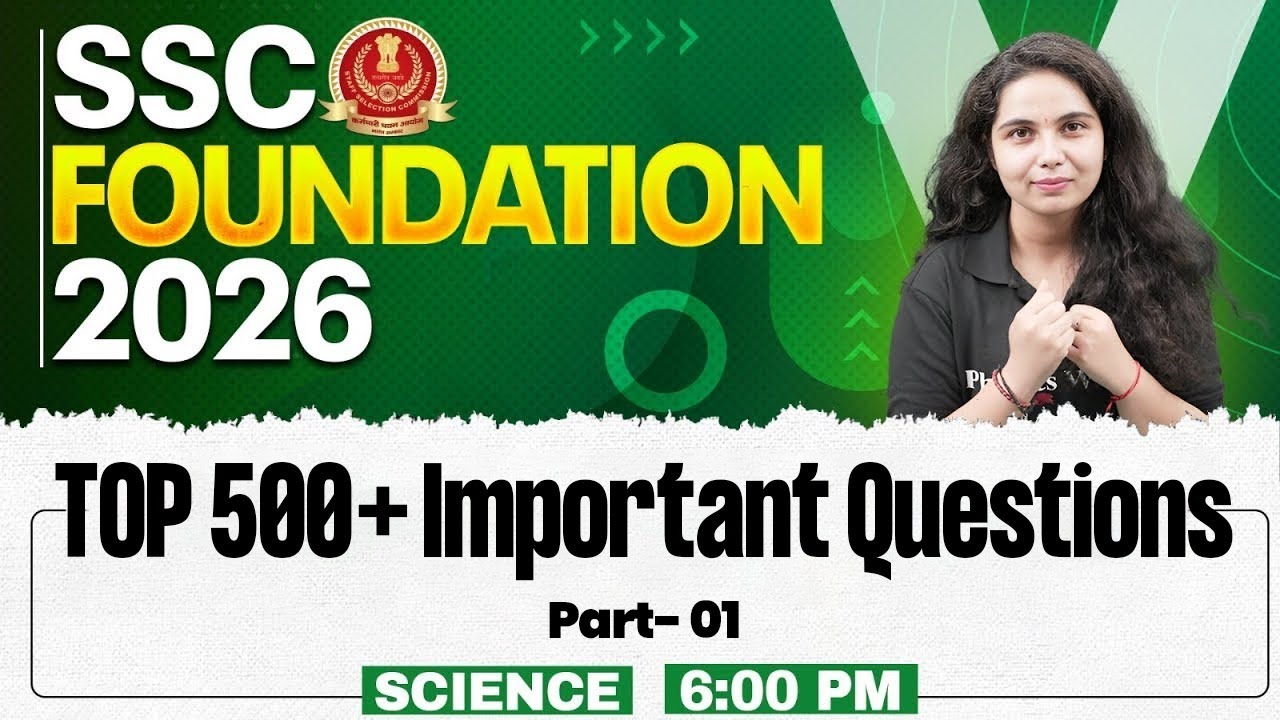 SSC Science Class 2026 | Science Top 500+ Questions | SSC Science Important Question | By Muskan Mam