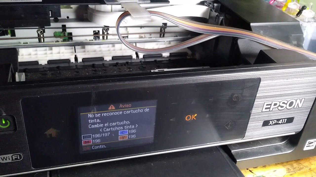 Reset sistema continuo Impresora Epson Xp411, Xp401