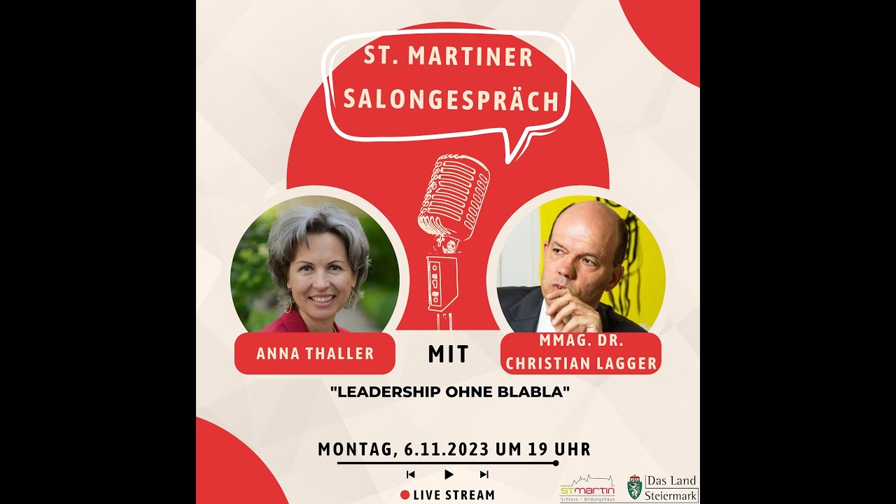Salongespräch am 6.11.2023 mit MMag. Dr. Christian Lagger zum Thema Leadership ohne BLABLA