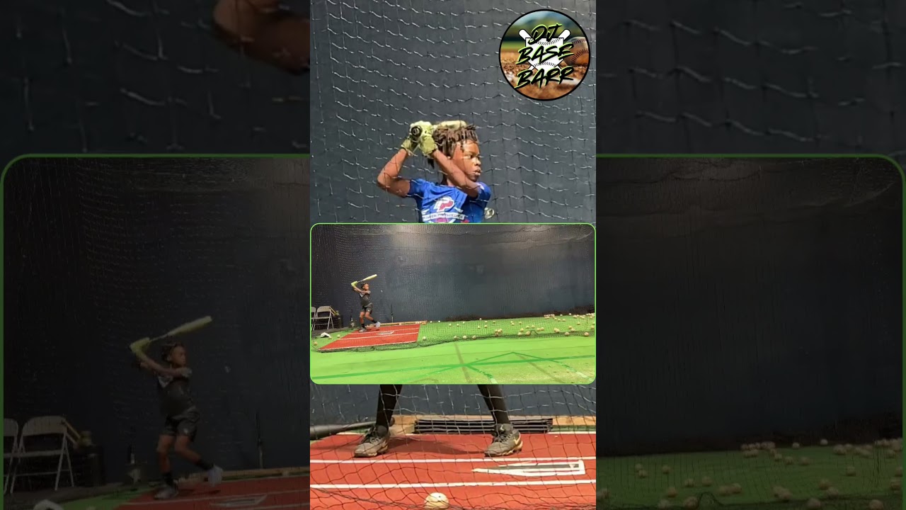 10-Year Old getting reps in everyday to get better! #baseball #batting #battingpractice