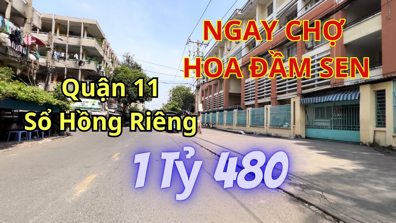 Quận 11. Giá rẻ 1,48 tỷ Sổ hồng riêng Nhà 1 trệt 2 lầu ngay Chợ Hoa Đầm Sen