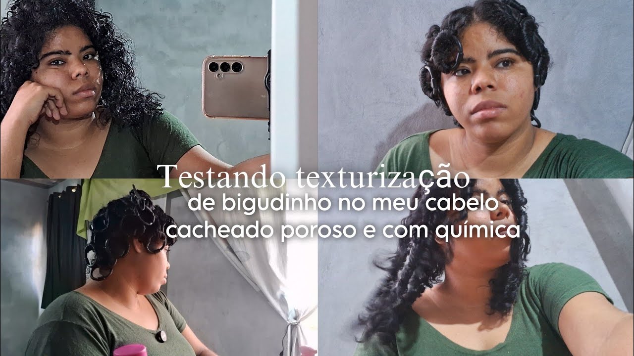 Testando texturização de bigudinho no meu cabelo ✨️