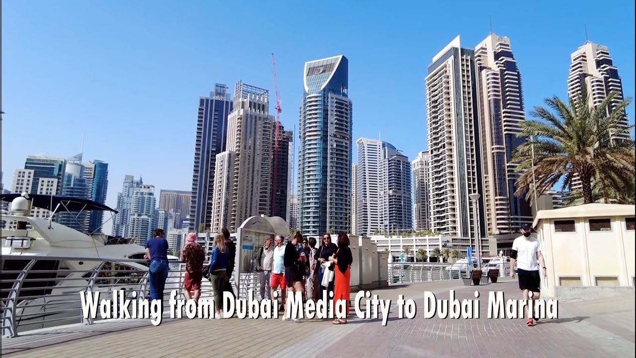 4K HDR 60FPS Walking from Dubai Media City to Dubai Marina | Dubai UAE 🇦🇪