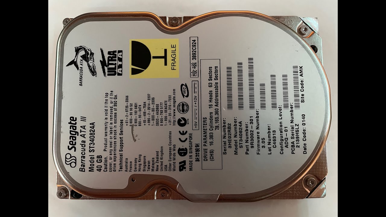 Seagate Barracuda ATA III ST340824A hard drive sounds