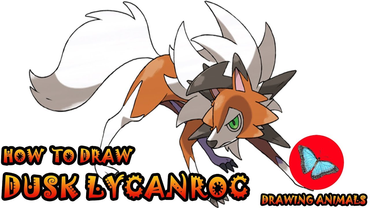 How To Draw Dusk Lycanroc Pokemon | Drawing Animals