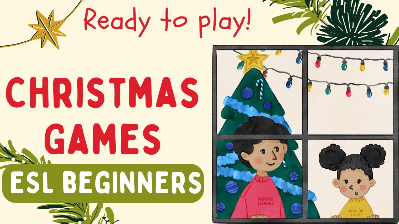 3 Games 1 Video! Ready to play ESL Christmas Vocabulary! For Beginners