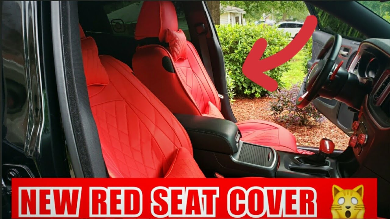 INSTALLING RED DIAMOND SEAT COVER IN MY 2021 DODGE CHARGER 392 SCATPACK WIDEBODY. ( LOOKS AMAZING 🙀)