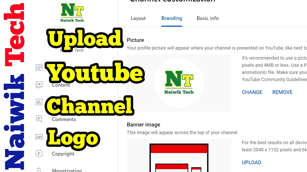 How to upload Logo to Youtube Channel | Naiwik tech