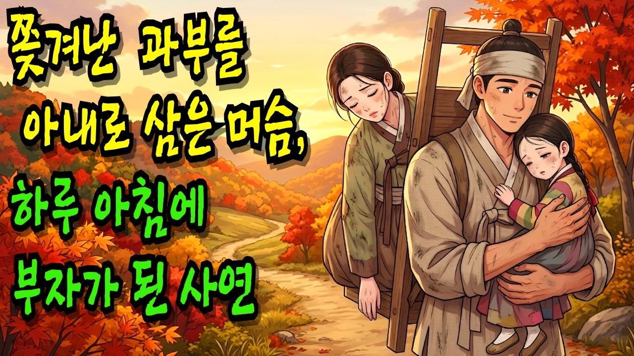 쫓겨난 과부와 결혼한 머슴, 하루아침에 벼락부자가 된 사연 |야담 옛날이야기 오디오북 수면동화 전설 민담