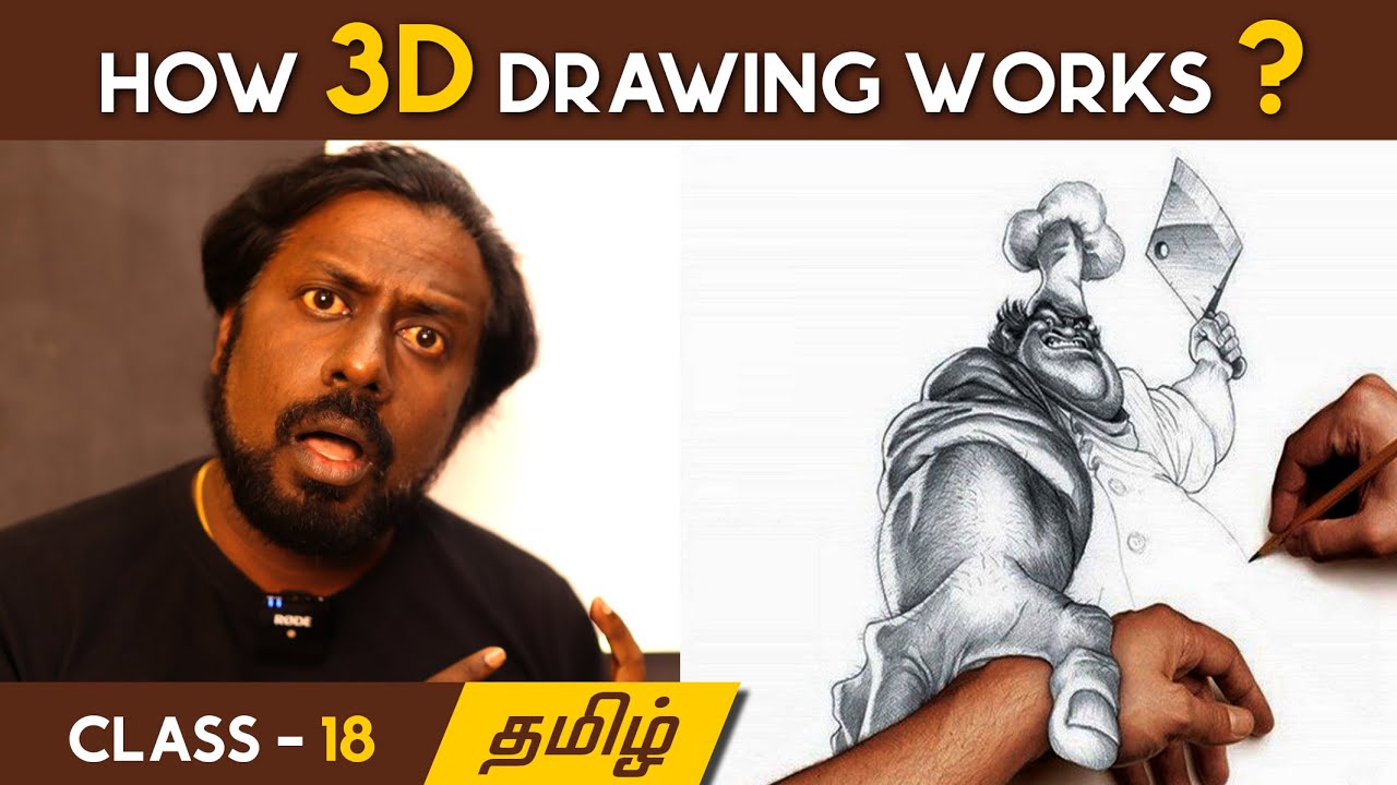 How to 3D Drawing works| Basics about 3D Drawing  - Udhaya Speed Painting