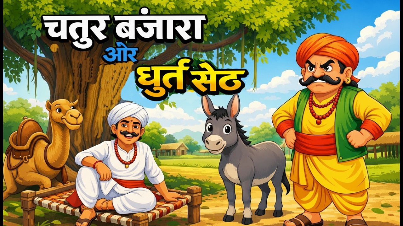चतुर बंजारा और धूर्त सेठ | Hindi Moral Story । kahani bed time story । cartoon story। Hindi कहानी