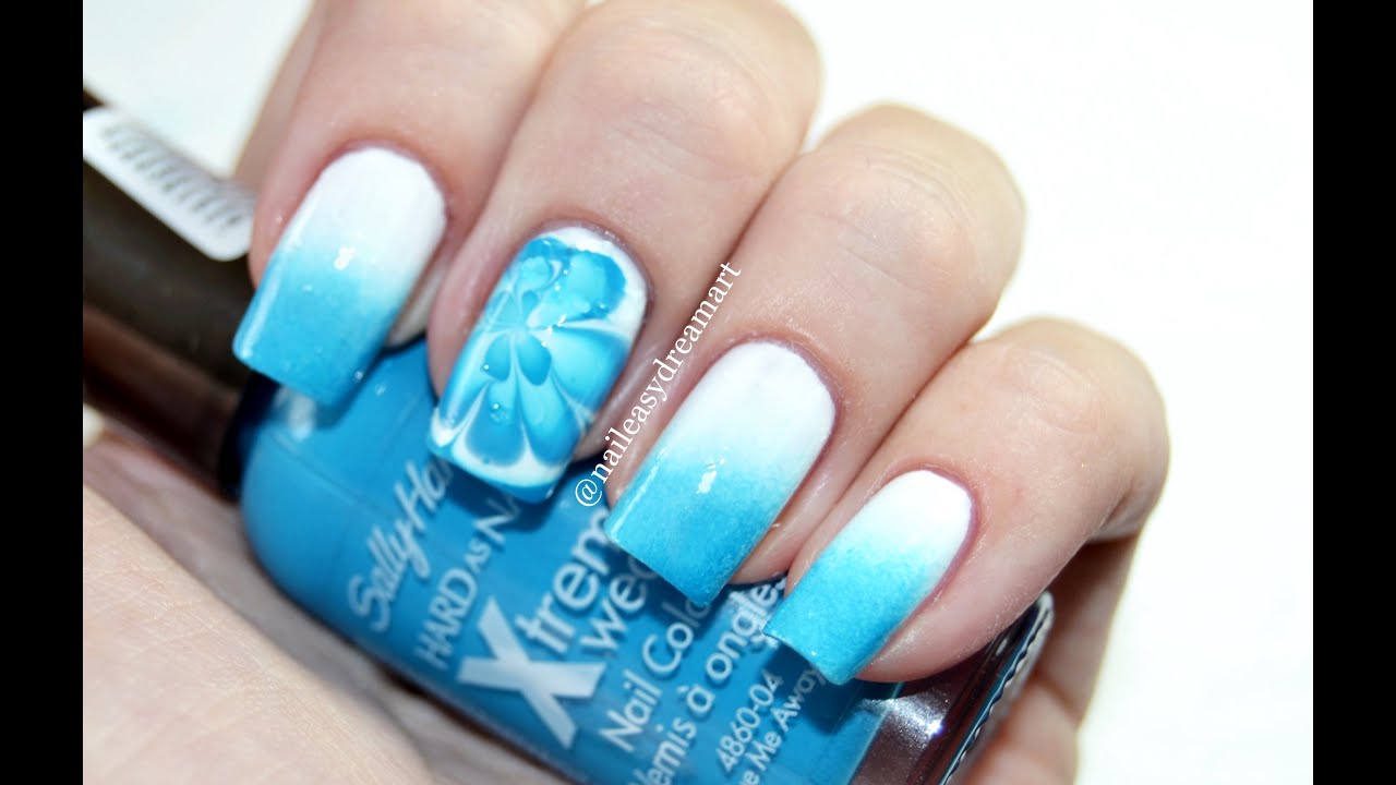 Водный и Градиентный Маникюр | Water Marble & Ombre Nail Art Tutorial