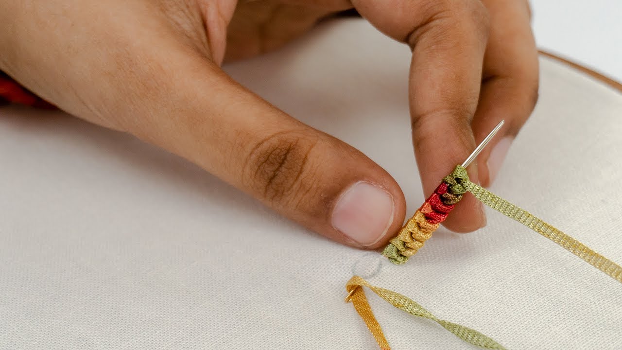 Hand Embroidery Stitches: Ribbon Flower | Embroidery Tutorial