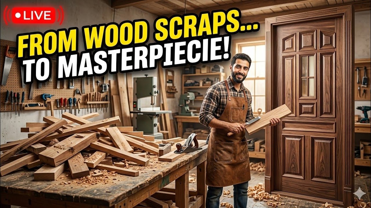 Making a Premium Wooden Door from Raw Lumber | Live Woodworking