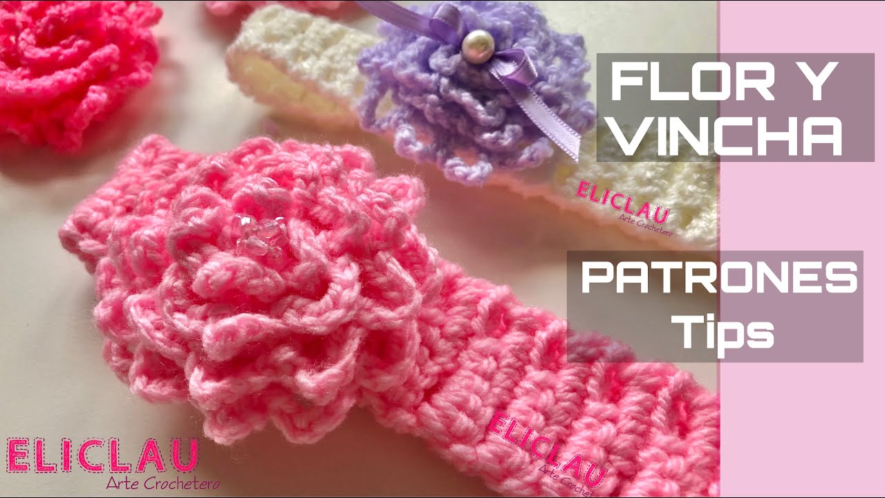 Cómo TEJER A CROCHET una VINCHA FÁCIL + FLOR | EliClau