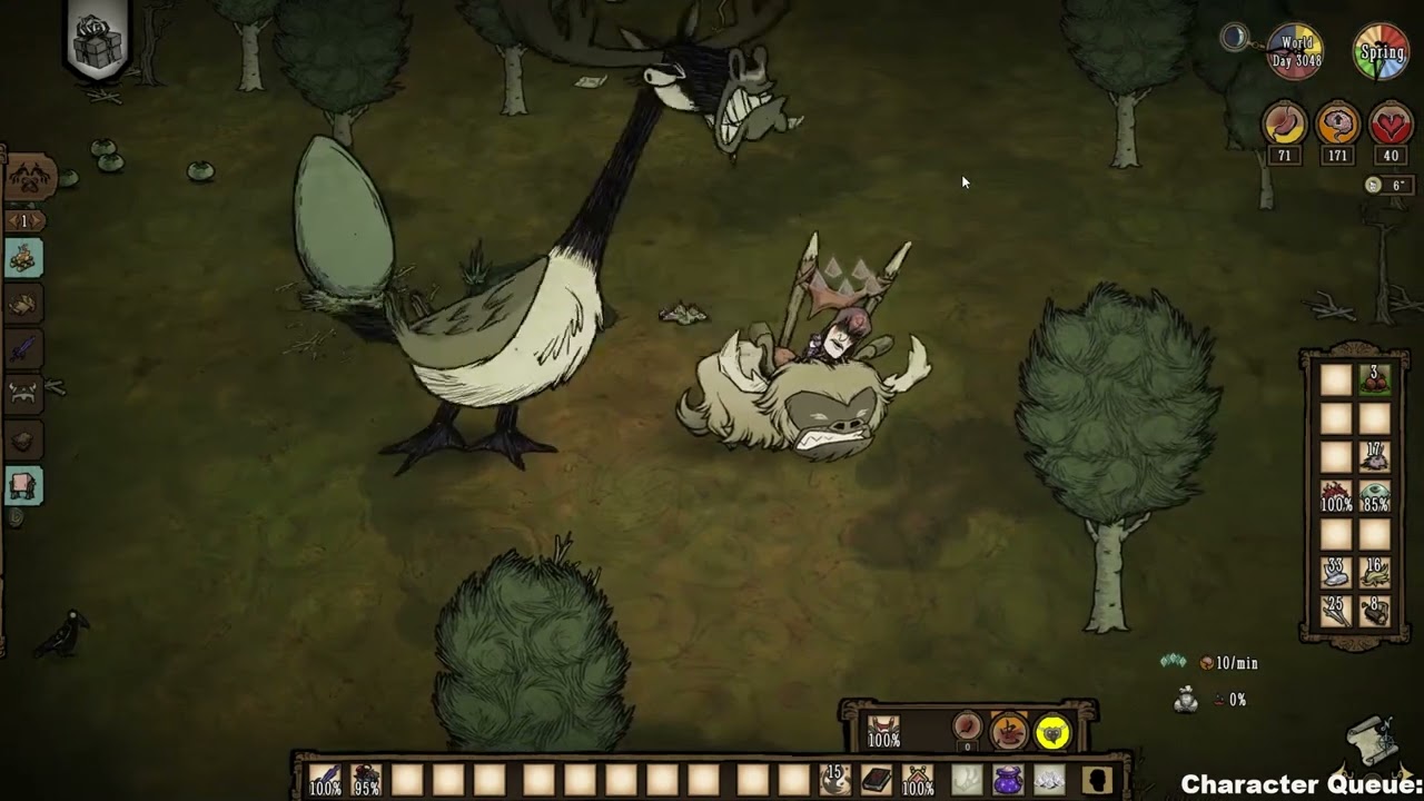 Fighting Moose/Goose on a Beefalo (DST)