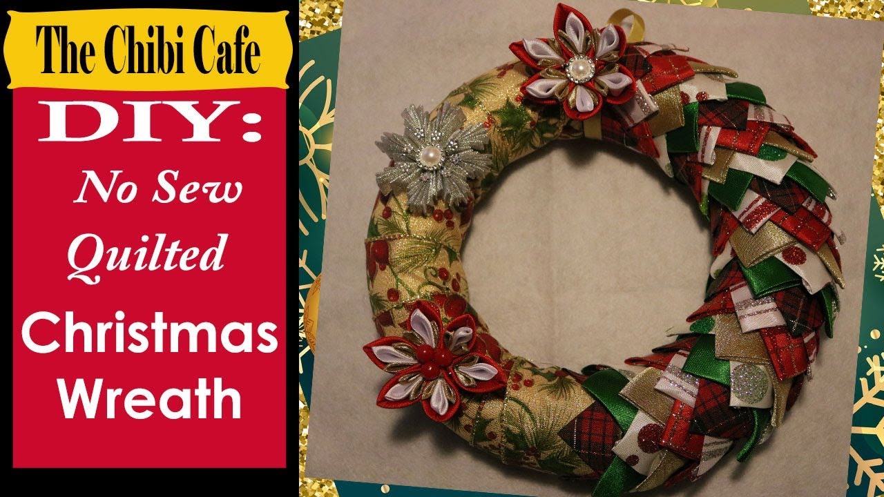 Super Easy No Sew Quilted Christmas Wreath