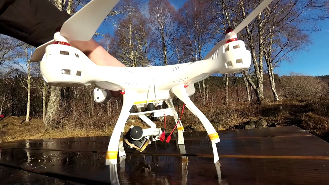 Syma X8SW G-2D gimbal, Yi 4K camera, battery & landing gear mod
