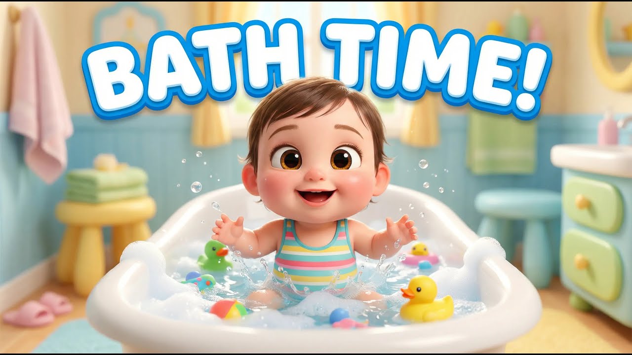 Bath Time Song for Kids 🧼🚿 | Fun Baby Bath Song with Bubbles