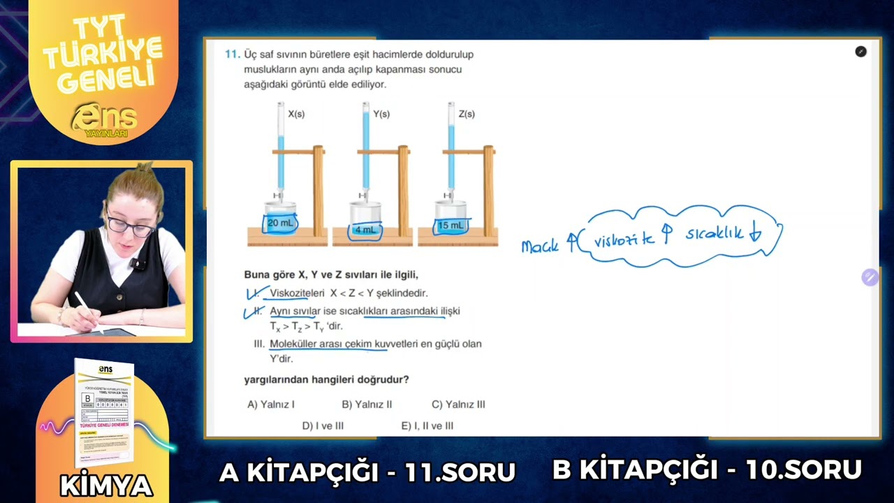 ☢️ ENS TÜRKİYE GENELİ DENEME SINAVI -KİMYA- VİDEO ÇÖZÜMLERİ ☢️