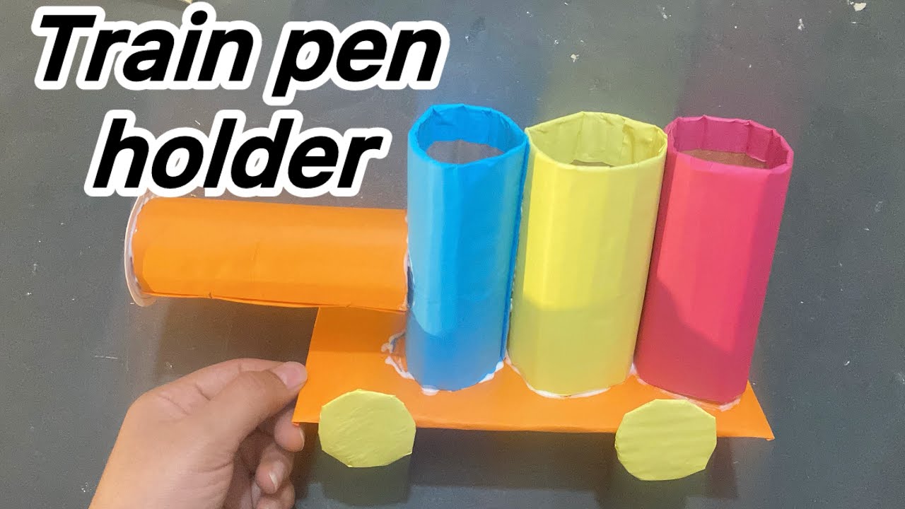 How to make train style pen holder #diy #artandcraft #viralvideo #papercraft #art With zaryal 