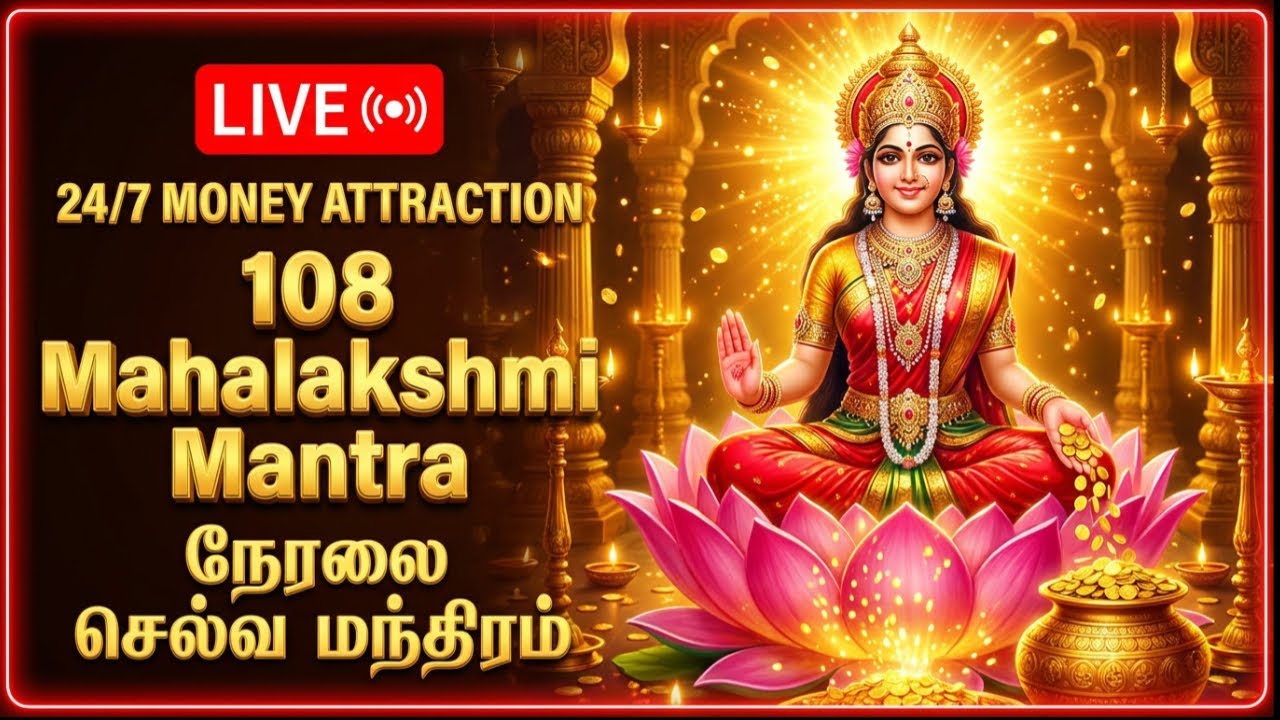 🔴 LIVE | 108 Mahalakshmi Wealth Mantra 💰 | 24/7 Money Attraction Chant