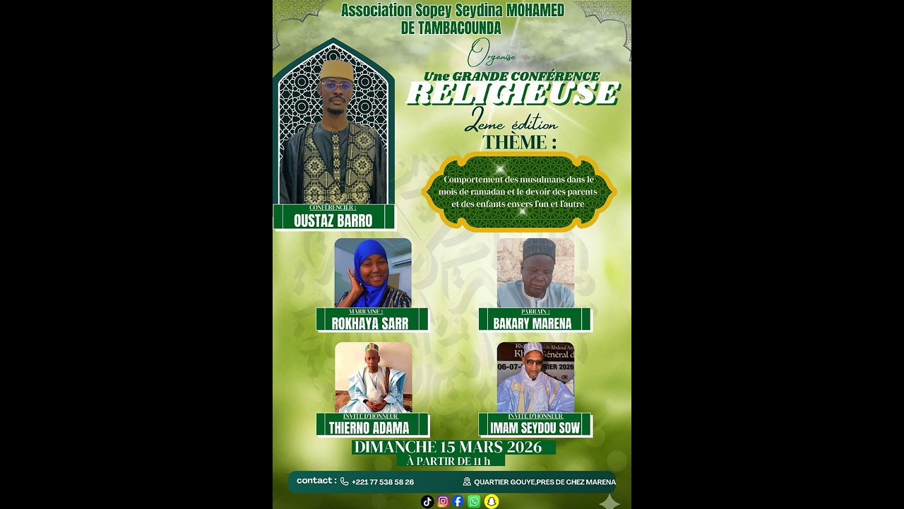 Conference religieuse - Association Sopey Seydina Mouhamed - Gouye Tambacounda