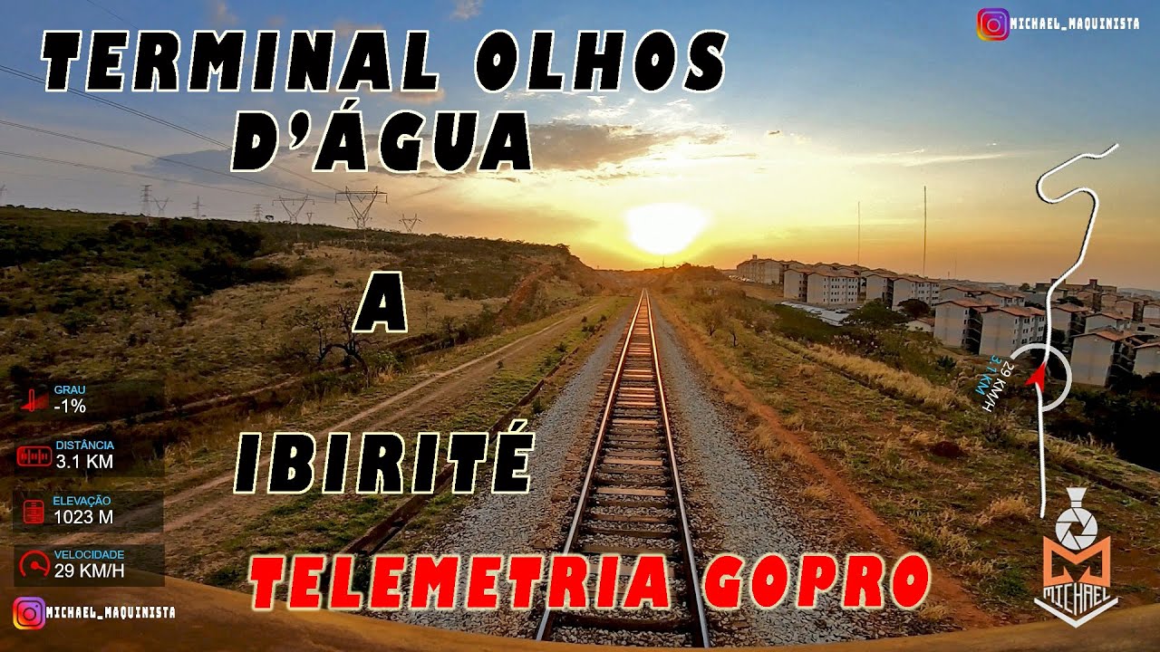 Descida da serra com o Trem NAG1102 do Terminal Olhos D'Água até Ibirité - Gopro Telemetry