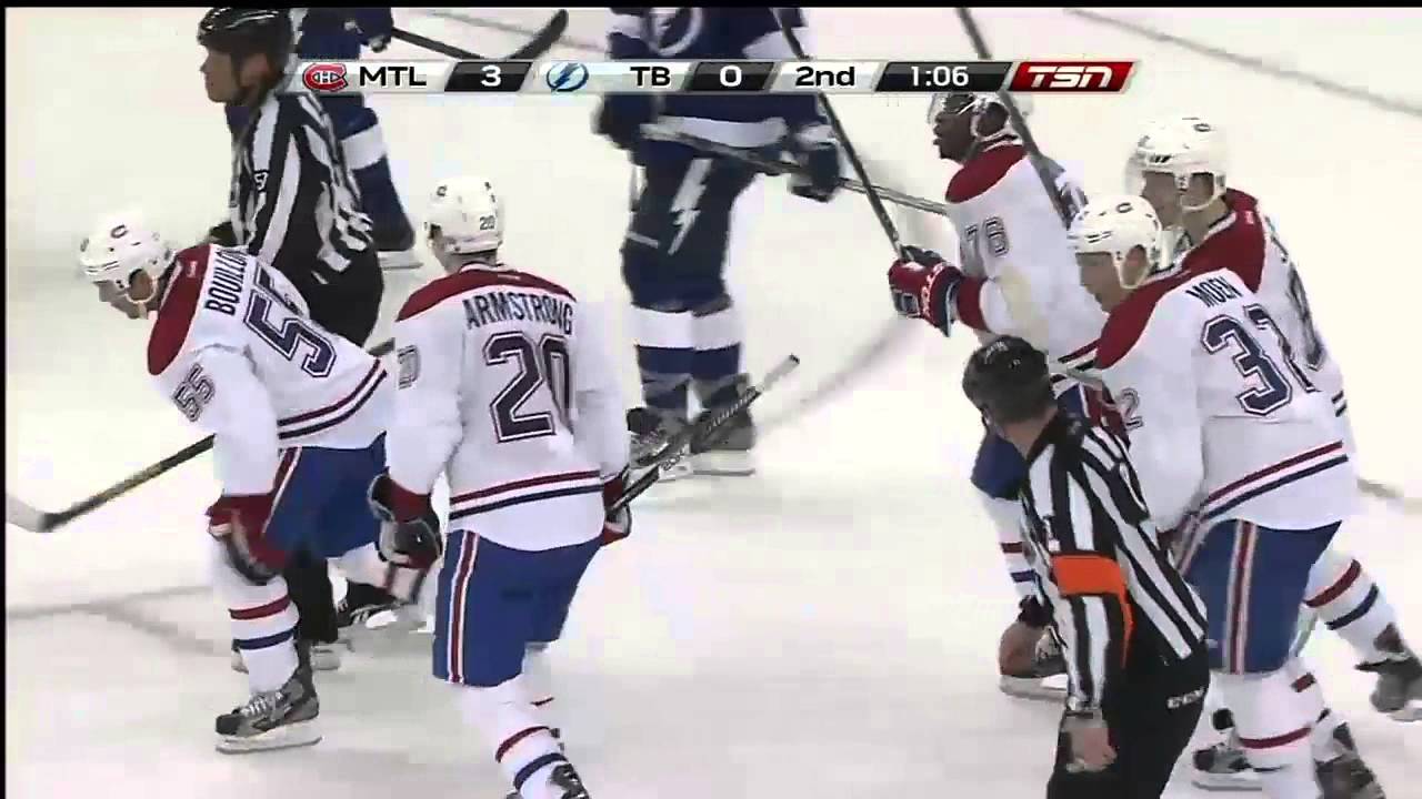 Travis Moen 3-0 goal. Montreal Canadiens @ Tampa Bay Lightning. Feb 12