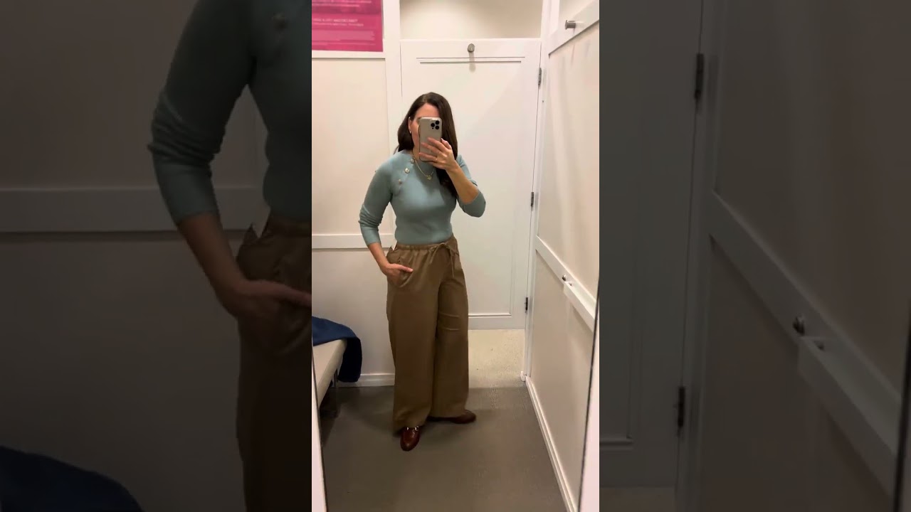 LOFT Fall Collection 2025 | Camel Pull-On Pants Dressing Room Try-On