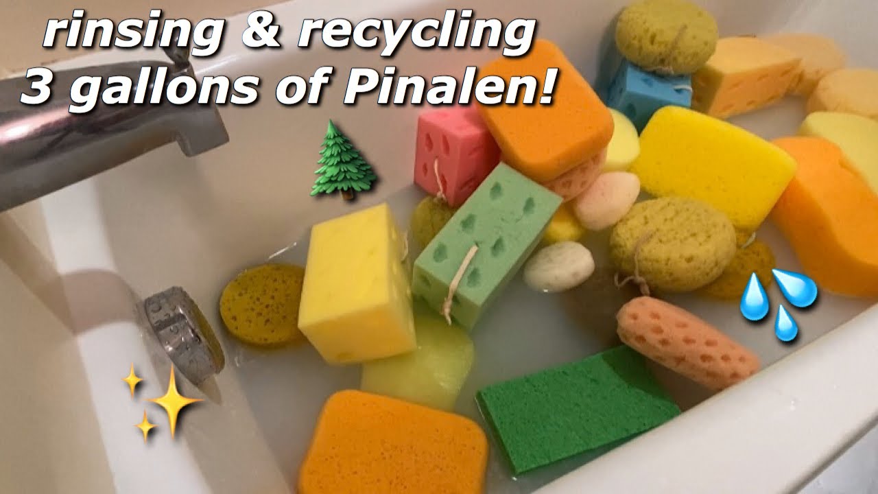 TUB FULL OF PINALEN ✨🛁🌲 Recycling + Rinsing (Part 2) | Sponge Squeezing ASMR