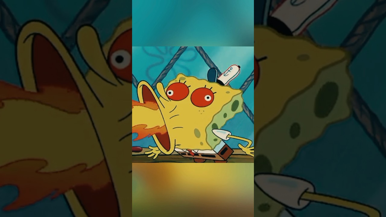 SpongeBob Ate Sandy&rsquo;s BBQ Nuts and Started Breathing FIRE! 🔥#spongebob #spongbobsquarepants #shorts