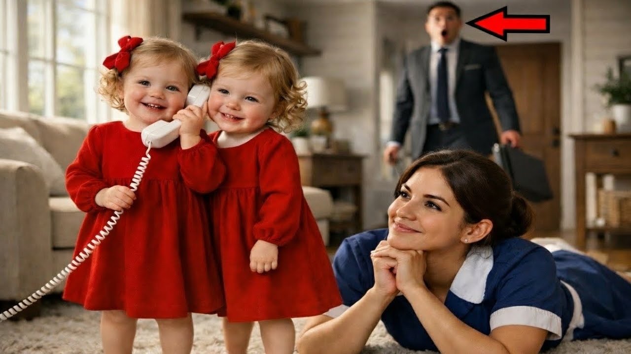 El millonario entró sin previo aviso… y la escena entre sus hijas y la muchacha lo dejó en shock…”