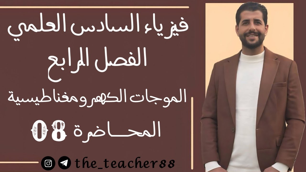 فيزياء السادس العلمي / الفصل الرابع/ المحاضرة( 08 ) انتشار  الموجات الكهرومغناطيسية 