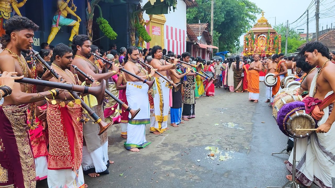இன்று காலை-நடு வீதியில் அனல் பறக்கும் வாசிப்பு- Srilanka Latest Thavil Nadaswara Performance-Jaffna.