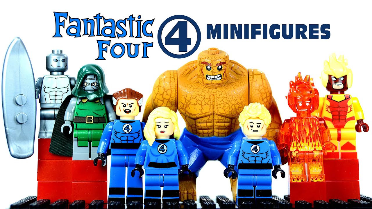 LEGO Fantastic Four KnockOff Minifigures Set 3 w/ Silver Surfer Mr. Fantastic & Invisible Woman