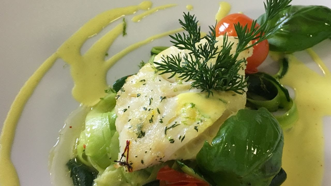 Le pavé de cabillaud poêlé  sauce safranée