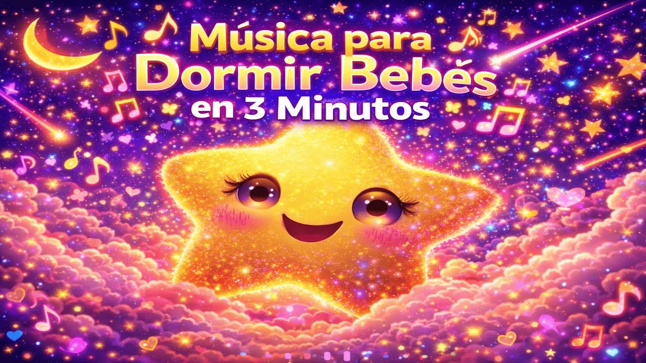 Música para Dormir Bebés en 3 Minutos Canciones de Cuna, Música Relajante para Niños y Bebés