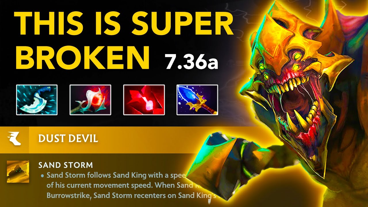 Wisper SAND KING Offlane - Patch 7.36a | Full Gameplay Dota Class