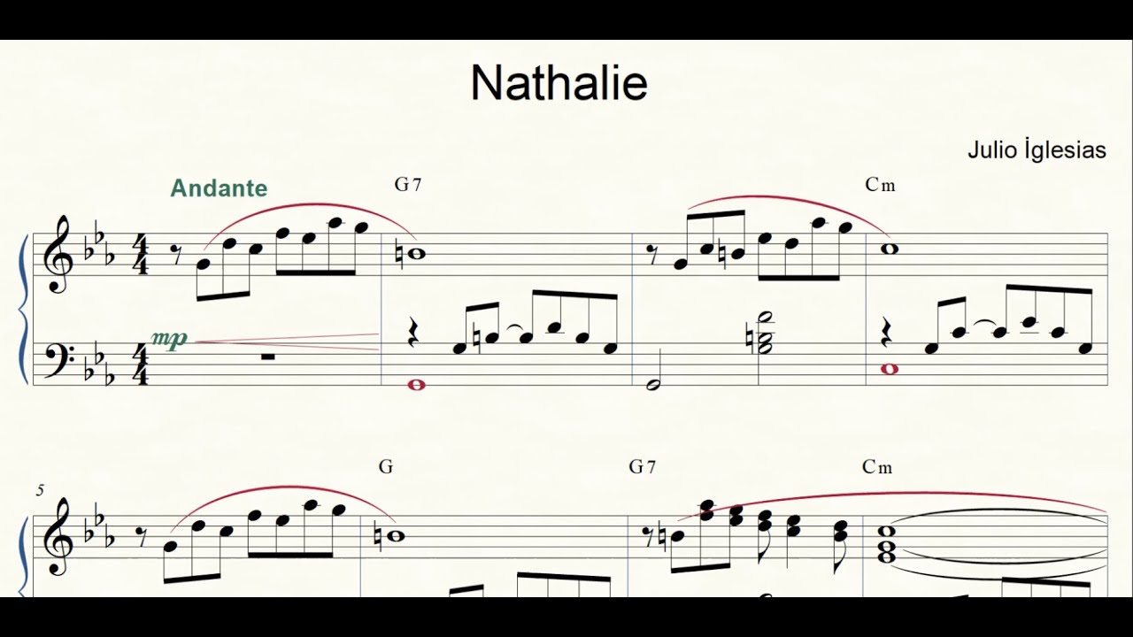 Nathalie Julio Iglesias for piano