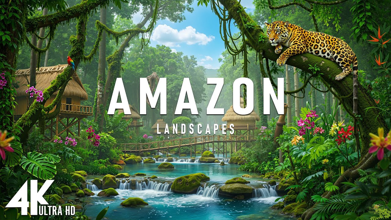 Amazon Basin 4K - Emerald Rainforests, Slow Rivers & Cinematic Serenity | Relaxing Music