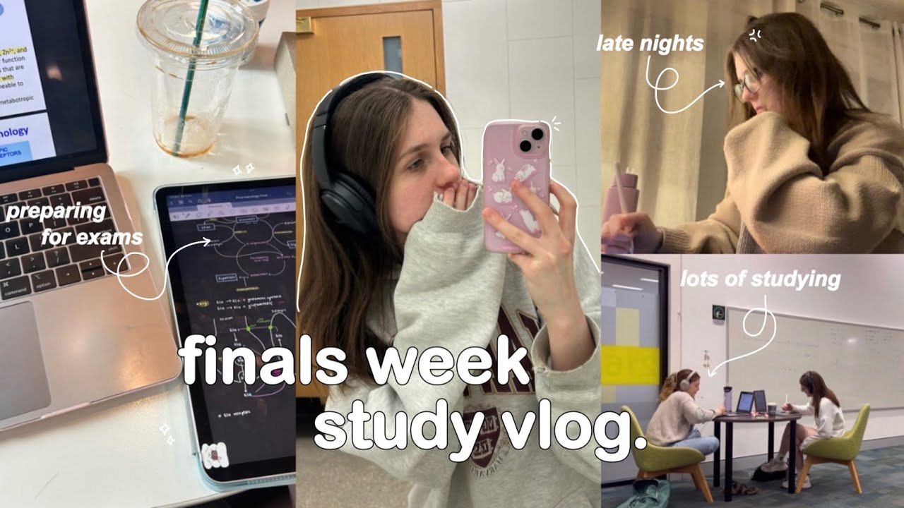 УЧЕБНЫЙ ВИДЕОБЛОГ 🎧📚 Неделя последних экзаменов, много учебы, сон в 3 часа ночи и продуктивная по...