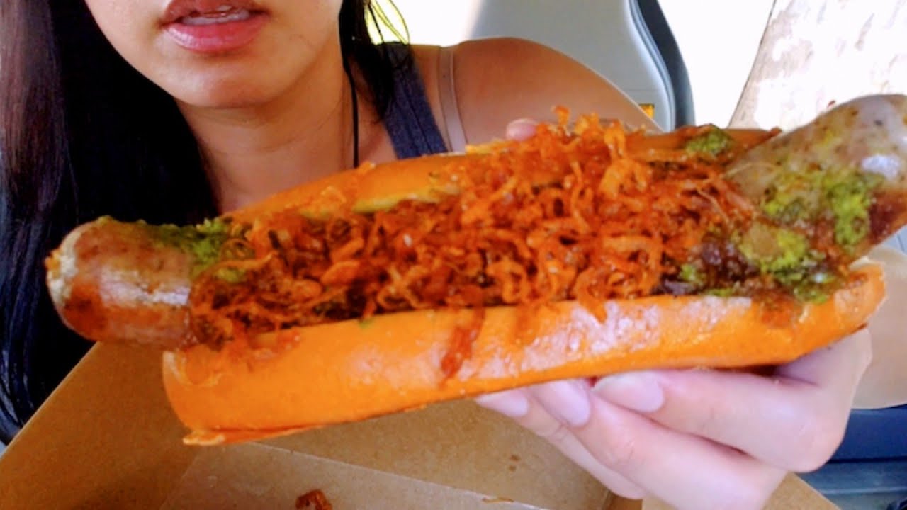 ASMR EATING HUGE SAUSAGE DOG & TAIYAKI MUKBANG REAL SOUNDS TWILIGHT SHOW